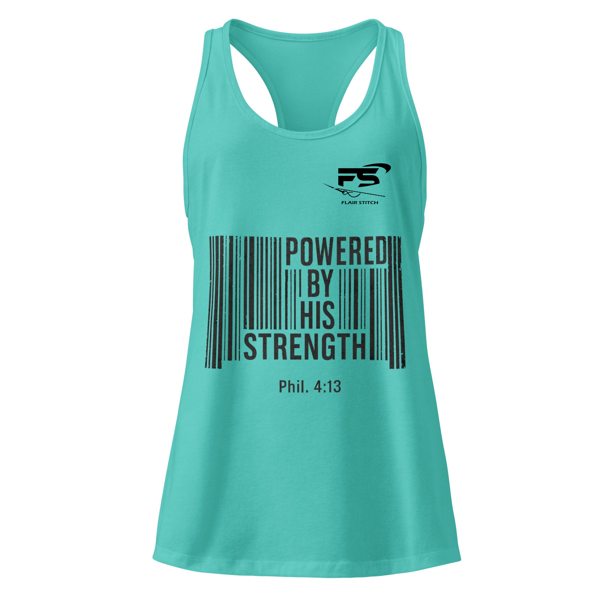 womens-ideal-racerback-tank-top-tahiti-blue-front-686daad345493 Fitness Tank Top - Image 1